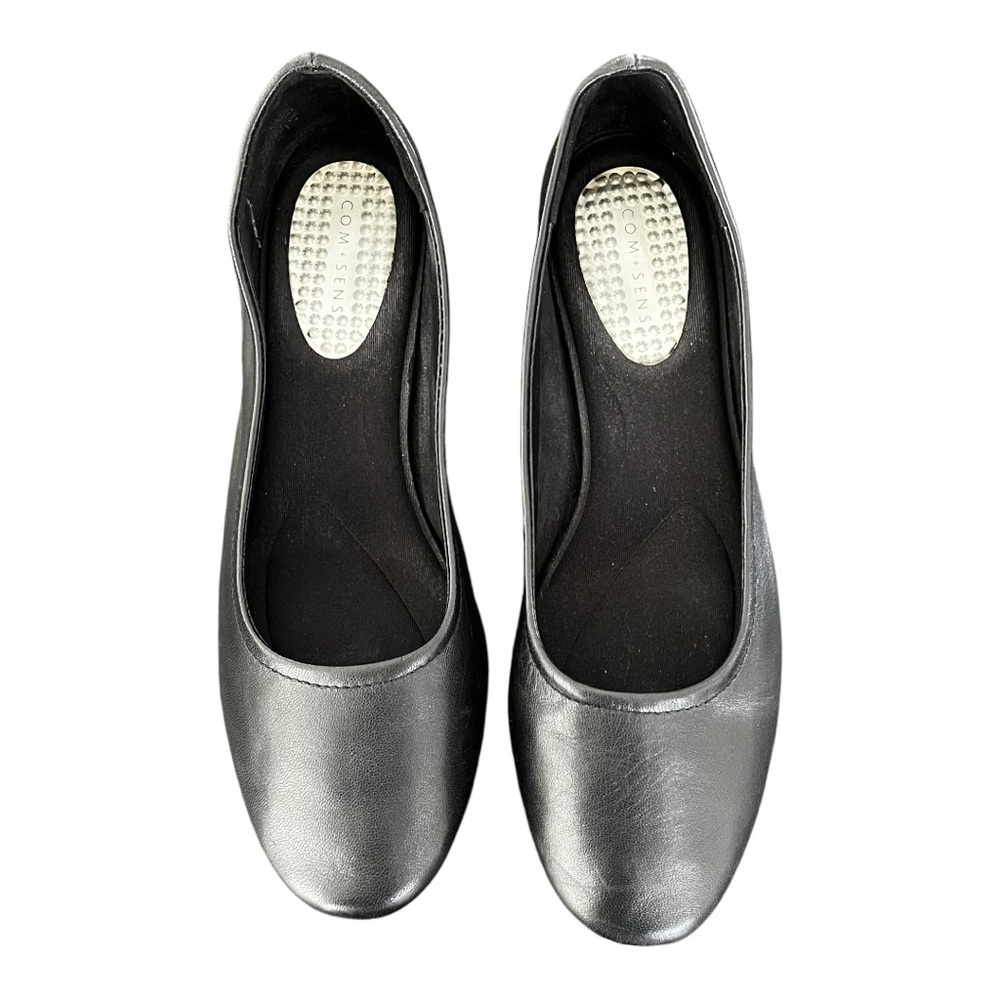COM+SENS Womens 6.5 Lucianie Black Round Toe Soft Leather Block Heel Pump - Picture 3 of 8